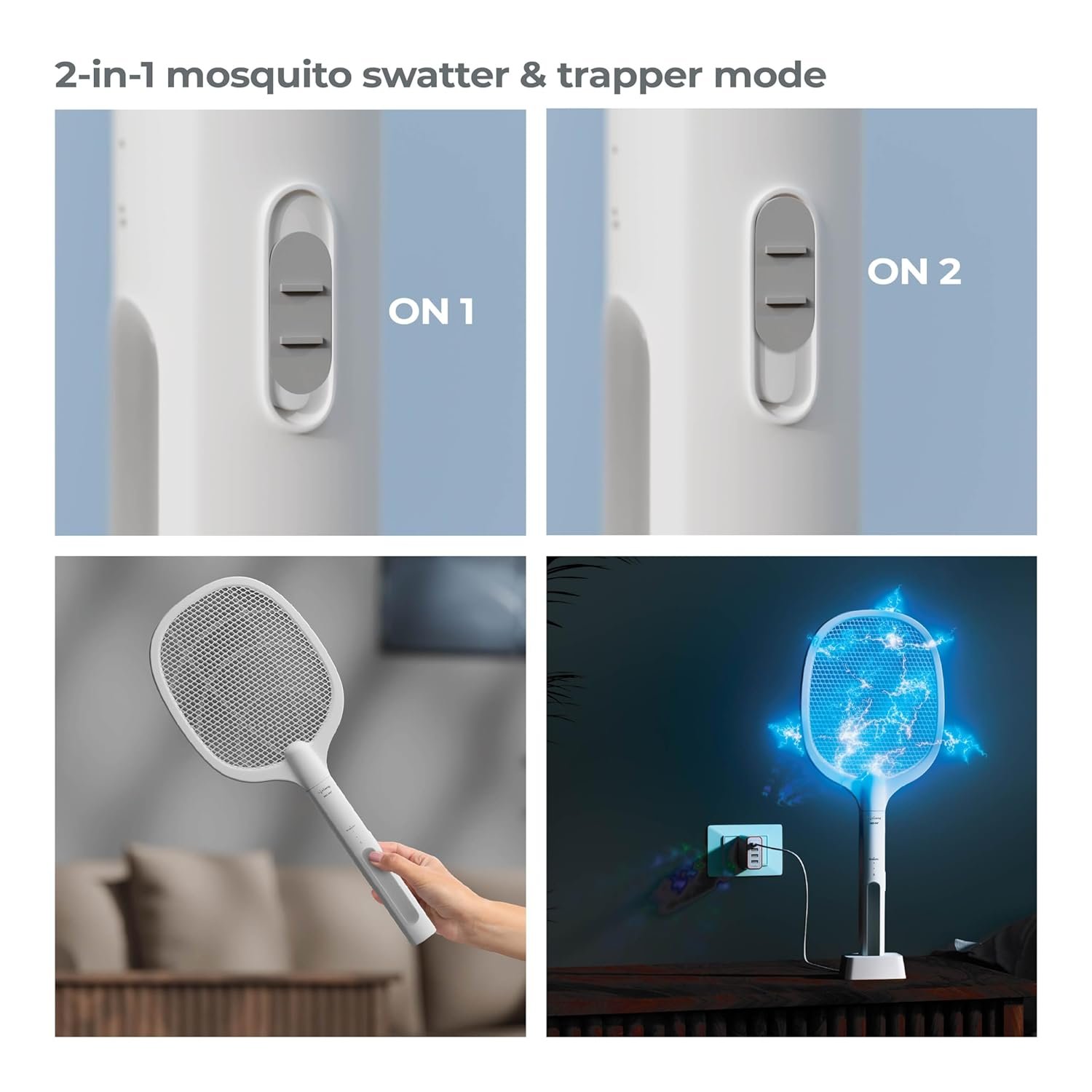 lifelong 2 in1 foldable electric mosquito racket | mosquito killer racket | fly swatter with base stand